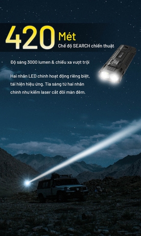 Đèn pin NITECORE EDC37 – Siêu sáng 8000 Lm, pin 8000mAh, sạc nhanh 18W, màn hình OLED