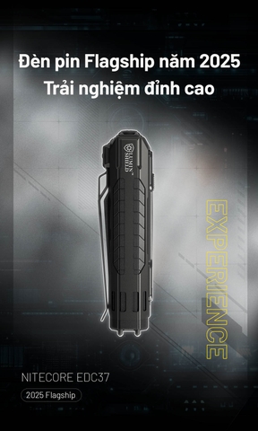 Đèn pin NITECORE EDC37 – Siêu sáng 8000 Lm, pin 8000mAh, sạc nhanh 18W, màn hình OLED