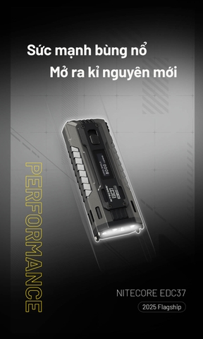 Đèn pin NITECORE EDC37 – Siêu sáng 8000 Lm, pin 8000mAh, sạc nhanh 18W, màn hình OLED