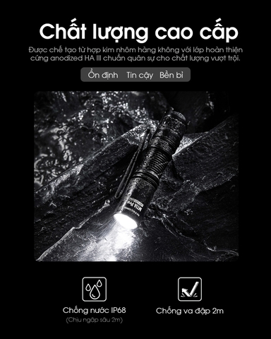 Đèn pin mini NITECORE MT1A Pro sáng 800 lumens chiếu xa 250m pin sạc 14500 dung lượng 1100mAh