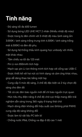 Đèn pin đội đầu NITECORE NU27 sáng 600 lumen siêu nhẹ 56g  có thay đổi màu ánh sáng