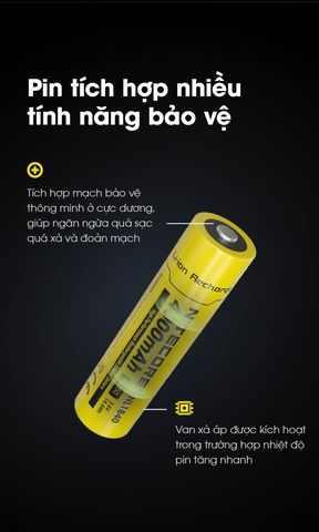 Pin sạc NITECORE NL1840 18650 dung lượng 4000mah