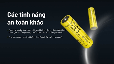 NL2160HP pin sạc Nitecore 21700 dung lượng 6000mah dòng xả cao 20A