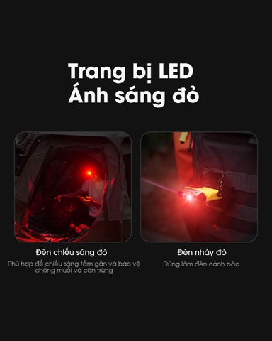 Đèn pin đội đầu NITECORE NU11 kiêm gài mũ sáng 150 lumen chiếu xa 50m cảm biến chuyển động pin liền thân