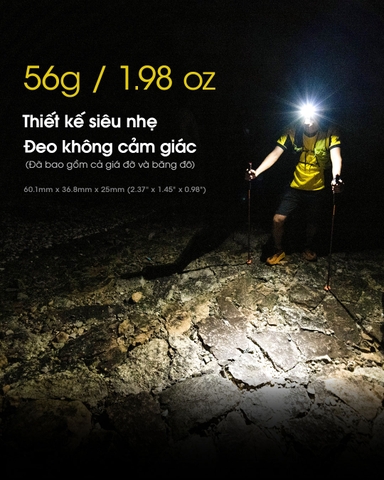 Đèn pin đội đầu siêu nhẹ NITECORE NU25 sáng 400 lumen chiếu xa 64m pin 650mAh USB-C
