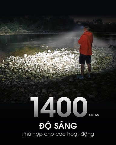 Đèn pin đội đầu NITECORE NU43 sáng 1400 lm chiếu xa 130m pin 18650 3400mAH sạc USB-C