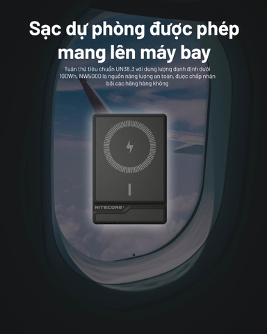 Sạc dự phòng Magsafe NITECORE NW5000 siêu mỏng nhẹ 5000mAh vỏ carbon