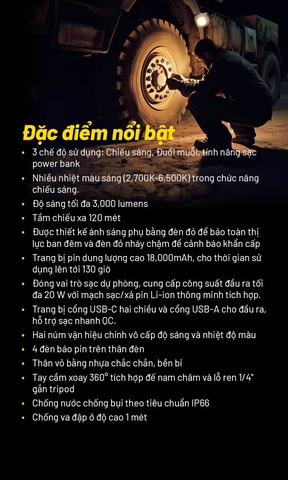 NITECORE NWL30 - Đèn làm việc/dã ngoại 3000 lumen