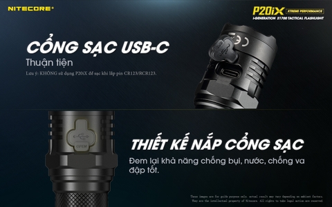 Đèn pin tác chiến NITECORE P20iX sáng 4.000 lm chiếu xa 221m pin sạc 21700i - 5000mAh trấu phá kính công tắc kép phản ứng nhanh