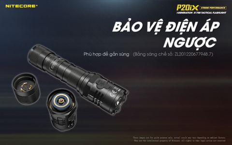 Đèn pin tác chiến NITECORE P20iX sáng 4.000 lm chiếu xa 221m pin sạc 21700i - 5000mAh trấu phá kính công tắc kép phản ứng nhanh