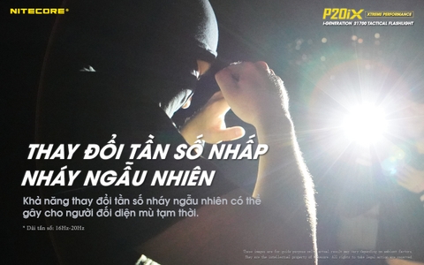 Đèn pin tác chiến NITECORE P20iX sáng 4.000 lm chiếu xa 221m pin sạc 21700i - 5000mAh trấu phá kính công tắc kép phản ứng nhanh