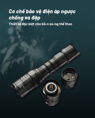 Đèn pin tác chiến NITECORE P23i sáng 3.000 lumen tầm chiếu xa 470m pin 21700i 5000mAh trấu phá kính công tắc đuôi kép phản ứng nhanh