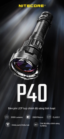 Đèn pin NITECORE P40 độ sáng 2000 lm chiếu siêu xa 2900m
