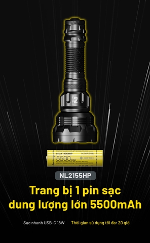 Đèn pin NITECORE P40 độ sáng 2000 lm chiếu siêu xa 2900m
