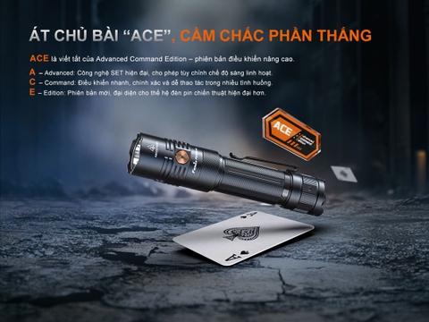 Đèn pin chiến thuật Fenix PD36R ACE 3000 lumen chiếu xa 415m, pin 21700, sạc USB-C