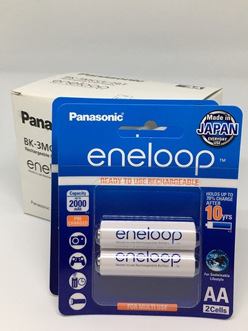 Pin sạc vỉ 2 Eneloop AA 2000mAh made in Japan