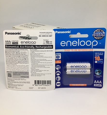 Pin sạc vỉ 2 Eneloop AAA 800mAh