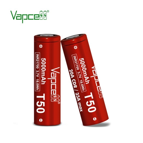 Pin sạc VAPCELL INR21700 T50 dung lượng 5000mAH dòng xả tối đa 35A