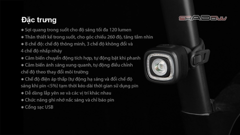 Đèn hậu xe đạp MAGICSHINE RN120 LED đỏ sáng 120 lumen tầm nhận diện 1500m