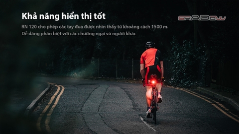 Đèn hậu xe đạp MAGICSHINE RN120 LED đỏ sáng 120 lumen tầm nhận diện 1500m