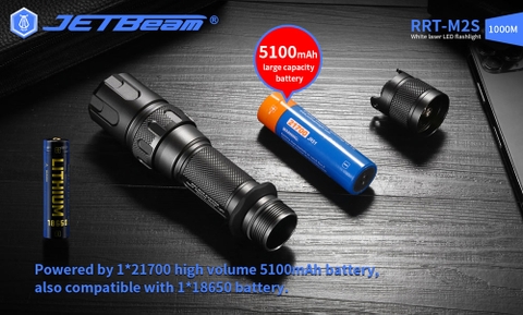 Đèn pin chiếu xa LEP JETBEAM RRT-M2S chiếu xa 1000m độ sáng 480m pin 21700