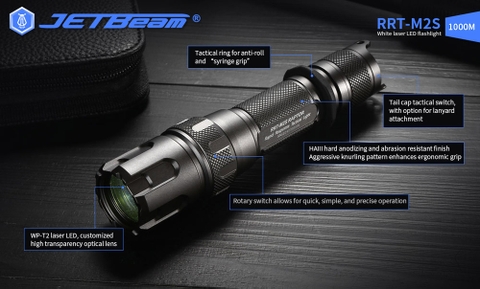Đèn pin chiếu xa LEP JETBEAM RRT-M2S chiếu xa 1000m độ sáng 480m pin 21700