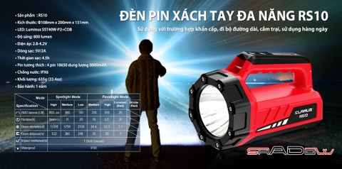 Đèn pin xách tay siêu sáng KLARUS RS10 LED SST40 độ sáng 800 lumen chiếu xa 532m