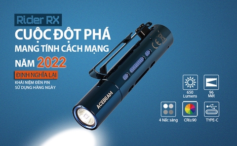 Đèn pin ACEBEAM RIDER RX BLUE độ sáng 650 lumen chiếu xa 96m