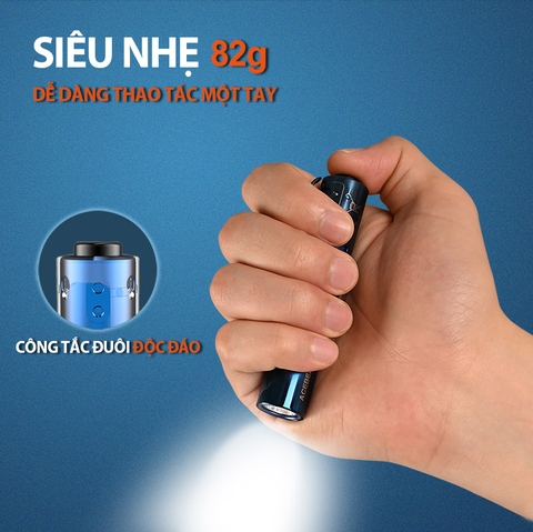 Đèn pin ACEBEAM RIDER RX BLUE độ sáng 650 lumen chiếu xa 96m