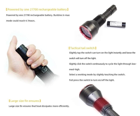 Đèn laser trắng MAXTOCH L2KSD tầm chiếu siêu xa 3200m độ sáng 650 lumen sử dụng 1 pin Li-ion 21700 5000 mAh kèm theo