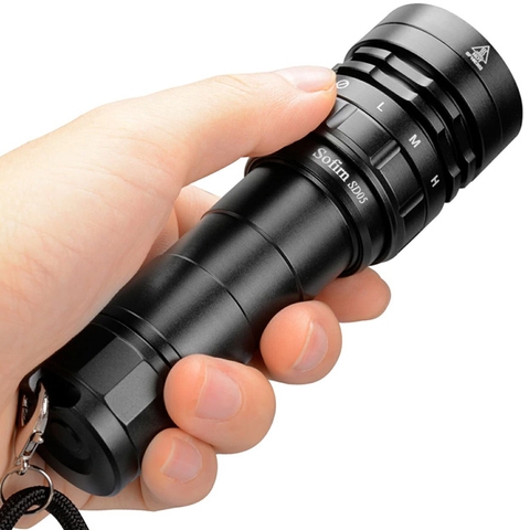 Đèn lặn SOFIRN SD05 LED CREE XHP50.2 độ sáng 3000 lumen pin 21700 (pin sạc kèm theo)
