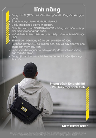 NITECORE SLB06 – Túi đeo chéo 7 L