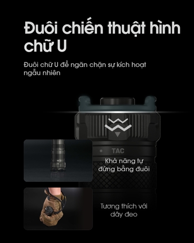 Đèn pin tác chiến NITECORE SRT7i độ sáng 3000 lumenchiếu xa 580m pin 21700 dung lượng 5300mAh USB-C