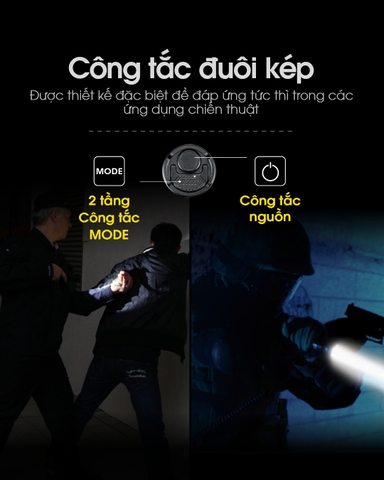 Đèn pin tác chiến NITECORE SRT7i độ sáng 3000 lumenchiếu xa 580m pin 21700 dung lượng 5300mAh USB-C