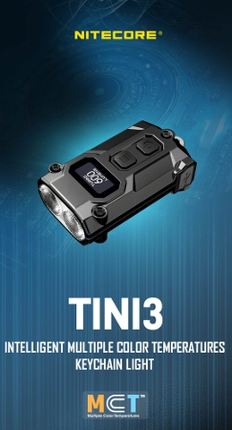 Đèn pin móc khóa mini NITECORE TINI3 – Đa nhiệt màu, 600 lumen, màn hình OLED