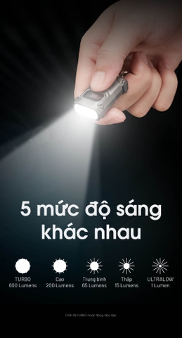 Đèn pin móc khóa mini NITECORE TINI3 – Đa nhiệt màu, 600 lumen, màn hình OLED