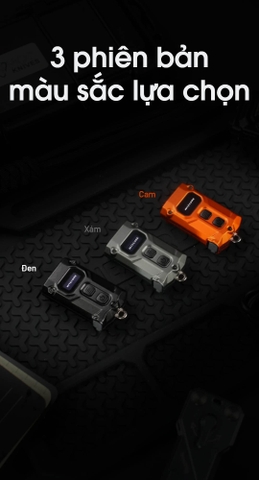 Đèn pin móc khóa mini NITECORE TINI3 – Đa nhiệt màu, 600 lumen, màn hình OLED