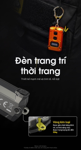 Đèn pin móc khóa mini NITECORE TINI3 – Đa nhiệt màu, 600 lumen, màn hình OLED