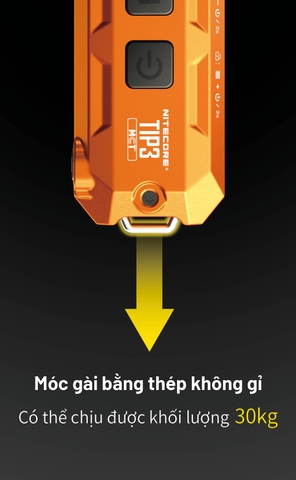 NITECORE TIP3 – Đèn pin móc khóa mini sáng 720 lm xa 92m, 3 nhiệt màu sáng, siêu nhẹ chỉ 30g