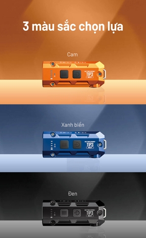 NITECORE TIP3 – Đèn pin móc khóa mini sáng 720 lm xa 92m, 3 nhiệt màu sáng, siêu nhẹ chỉ 30g