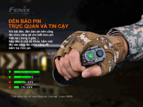 Đèn pin FENIX TK35UE V2.0 sáng 5000 lumen chiếu xa 400m kèm 02 pin sạc Fenix 3400mAh và sạc đôi Vapcell Q2