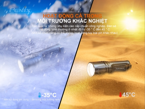 Đèn pin FENIX TK35UE V2.0 sáng 5000 lumen chiếu xa 400m kèm 02 pin sạc Fenix 3400mAh và sạc đôi Vapcell Q2