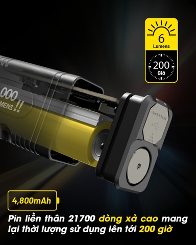 Đèn pin tác chiến NITECORE TM12K sáng 12.000lm tầm chiếu xa 250m công tắc đuôi kép phản ứng nhanh