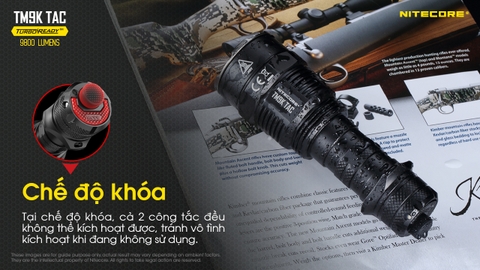 Đèn pin tác chiến NITECORE TM9K TAC sáng 9800lm chiếu xa 280m pin 5.000mAh công tắc kép phản ứng nhanh
