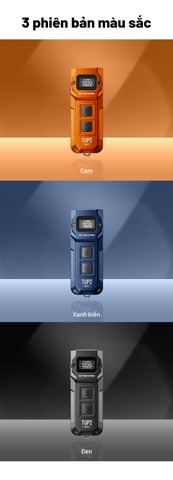 NITECORE TUP2 - Đèn pin móc khóa 1200 lumen 3 nhiệt màu màn OLED, sạc USB-C