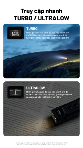 NITECORE TUP2 - Đèn pin móc khóa 1200 lumen 3 nhiệt màu màn OLED, sạc USB-C