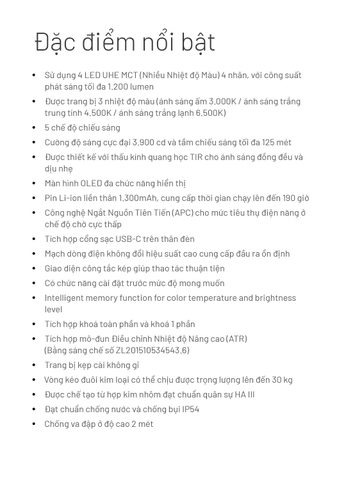 NITECORE TUP2 - Đèn pin móc khóa 1200 lumen 3 nhiệt màu màn OLED, sạc USB-C