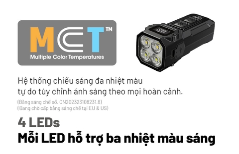 NITECORE TUP2 - Đèn pin móc khóa 1200 lumen 3 nhiệt màu màn OLED, sạc USB-C