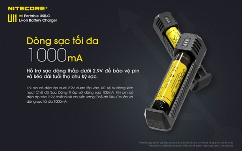 Sạc đơn NITECORE UI1 Đầu vào USB-C