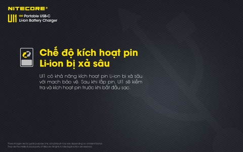 Sạc đơn NITECORE UI1 Đầu vào USB-C
